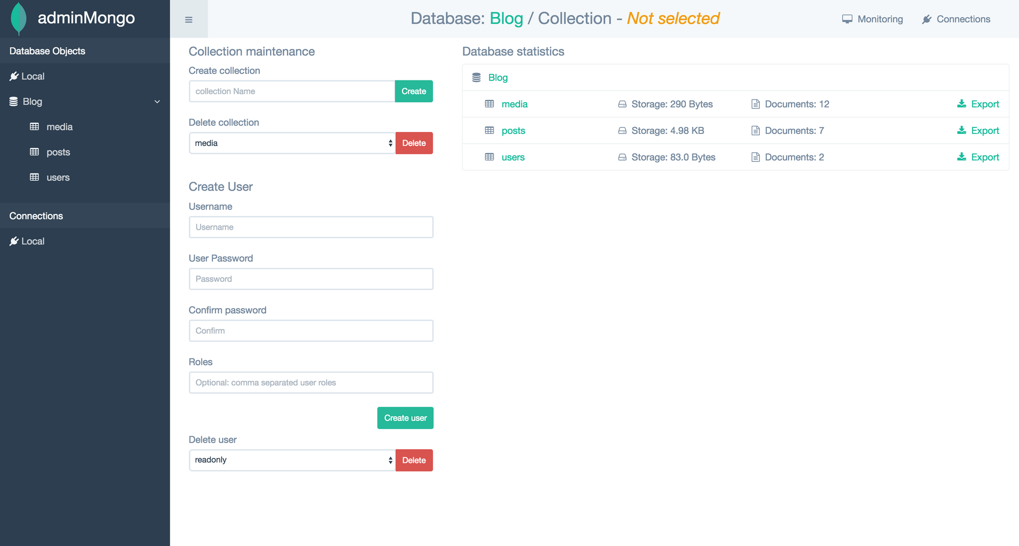 web interface mongodb